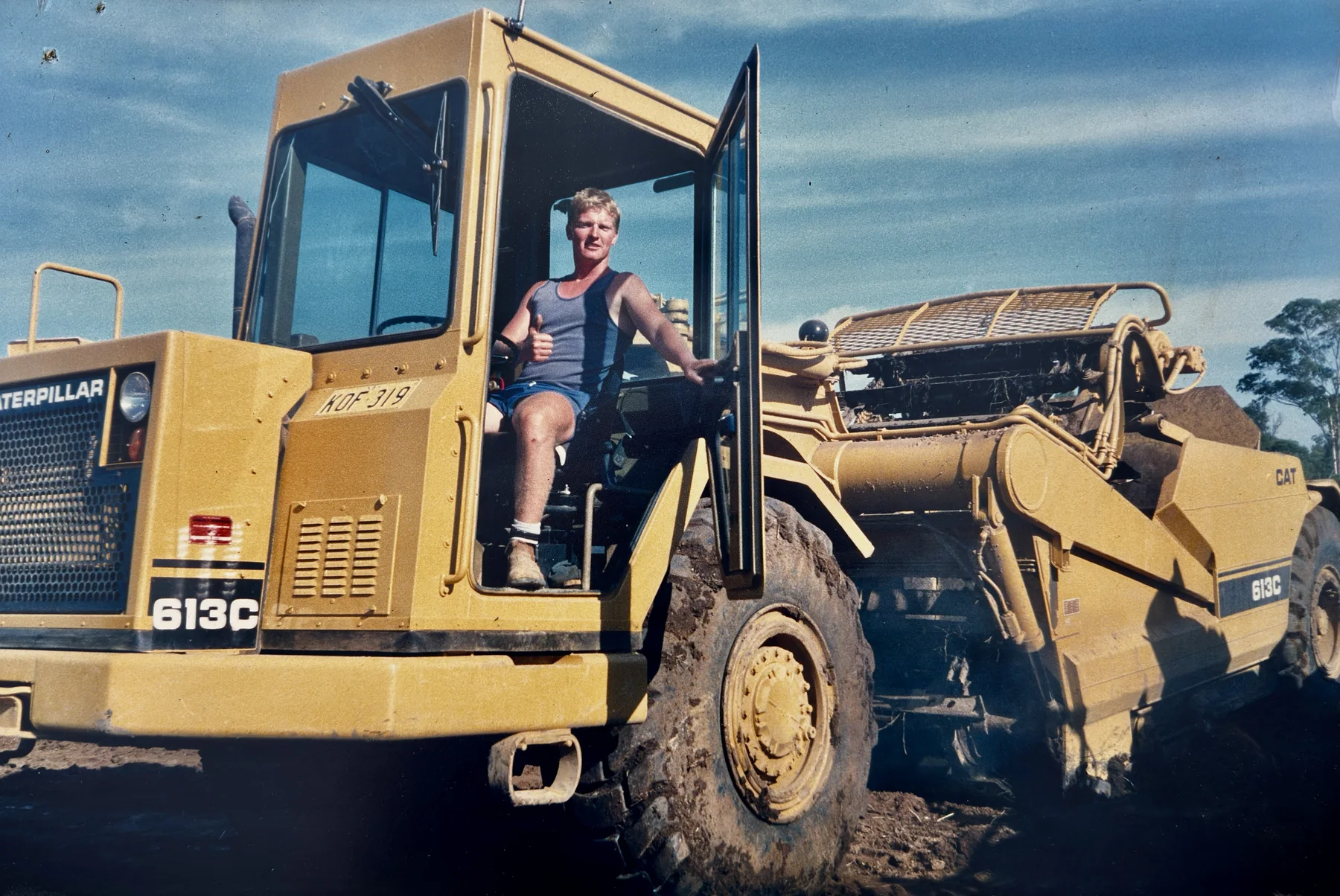 Historic Caterpillar earthmoving equipment from the Huckel family archive
